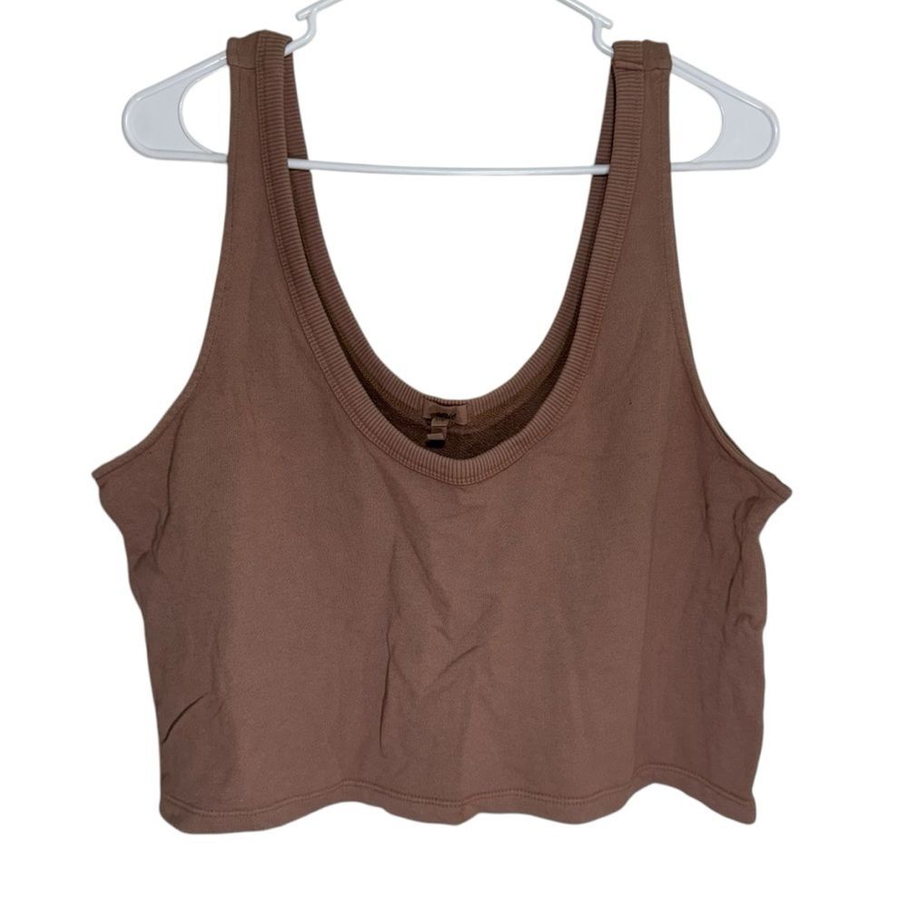 Aerie Warm Pink Casual Cropped V-Neck Tank Top